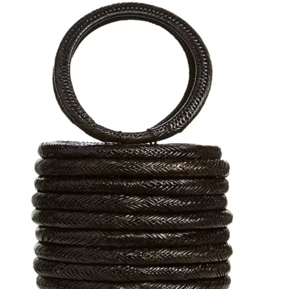 Cult Gaia Yasmina Rattan Bucket Bag